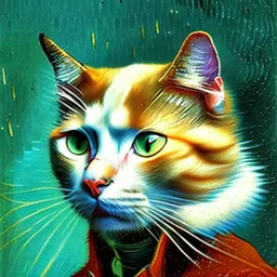 Portrait of a cat by Van Gogh