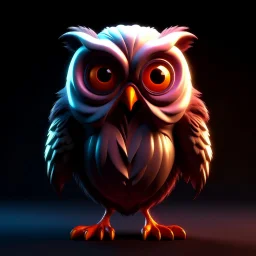 Illustrative sketch of a Pixar 3D image of an angry humanoid owl, ultra quality, 8k