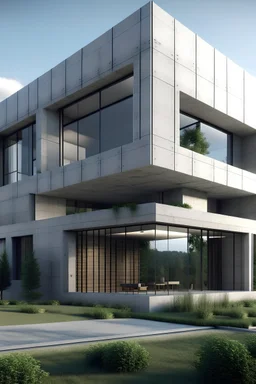 large concrete concept mansion