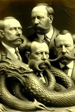 President James A. Garfield pictured as 3 headed hydra monster