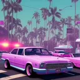 gta vice city , highly detailed, dreamy, rose cars