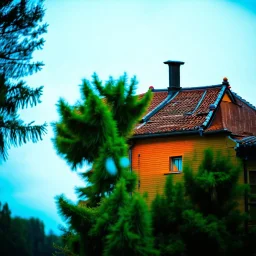 An odd village, details of the houses very accentuated, Max Ernst style, Hasselblad h6d400c