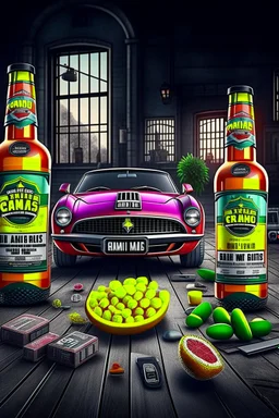 brand campaign for a new drink with orange and chili flavour with grand theft auto 5 high resolution