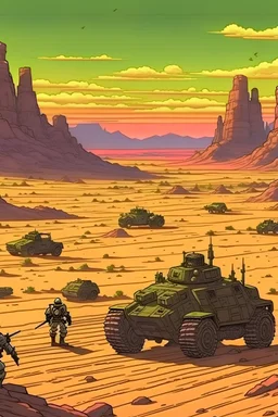 desert battlefield scifi anime