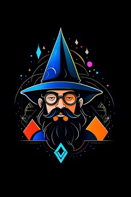 Create a logo for 'Wizardly AI', a service that generates AI pictures based on social media interactions, tailored for Twitter's profile picture format. The logo should encapsulate the essence of magic and advanced AI technology. Feature a stylized wizard's hat, artistically merged with digital or circuit patterns, signifying the blend of wizardry and AI. The hat should be the central element, with the AI aspect highlighted through pixelated or neural network-style imagery within or around the h