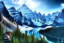 Mountains Background, Hyper Realistic, Hyper Detailed.