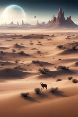 planeta tierra sin vegetación, desierto, frío, animales que no respiran