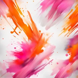 Hyper Realistic White, Orange & Pink Multicolored Grungy-Brush-Strokes-Background