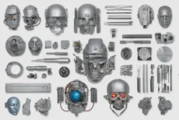 knolling cyborg head parts