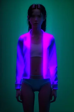 Ultra Realistic image, young brunette blonde woman, waist up portrait, small stature, small chest, yakuza full body tattoo, transparent latex coat, pink panties, rain, fog, hot, dark, leds, neon, cyberpunk, vibrant color, highly detailed, art stations, concept art, smooth, unreal engine 5, god rays, ray tracing, RTX, lumen lighting, ultra detail, volumetric lighting.