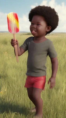 Black child enjoying popsicle