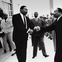 Martin Luther King Jr and Jerry Seinfeld shaking hands