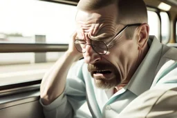 Walter White on a train ride crying
