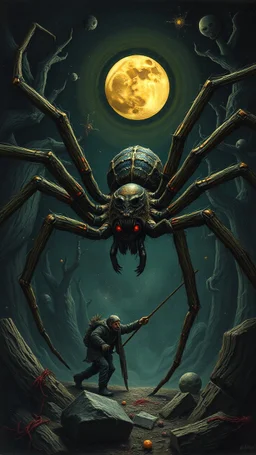Hieronymus Bosch style nightmares ,a spider attack