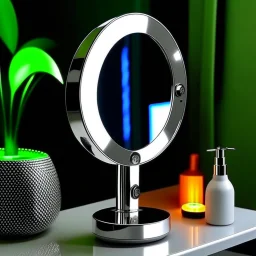 A bright makeup mirror with light