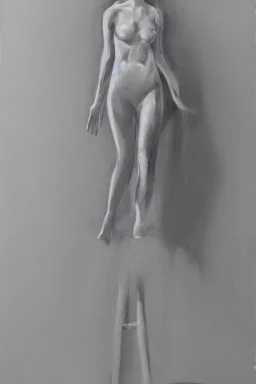 Full body portrait, painting, medium shot lady volumetric nothingness