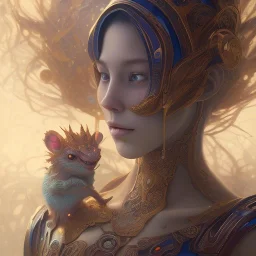 A small creature, magic, head and shoulders,deep colours, 8k resolution concept art portrait by Greg Rutkowski, Artgerm, WLOP, Alphonse Mucha, dynamic lighting, hyperdetailed,intricately detailed ,Splash art, trending on Artstation, triadic colors, Unreal Engine 5 , volumetric lighting Splash art fantasy"