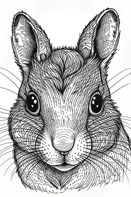 Squirrel face line art