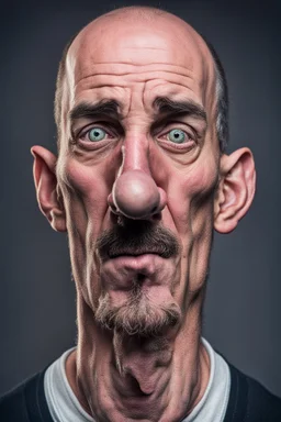 Man with huge nose and tiny eyes