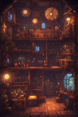 A large steampunk lair stardew valley style