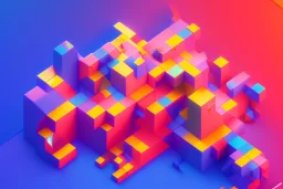 3D colorful geometric installation, simplistic, studio lighting, C4D, 16k, Behance, Artstation, centered, top down camera, vibrant