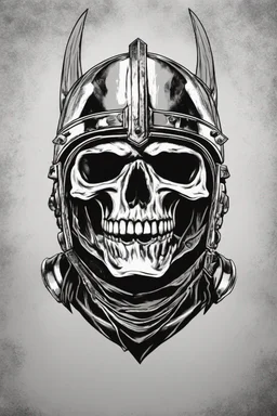 WARRIOR skull helmet, comic style, portrait