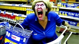 psycho lady shopping at lowes store