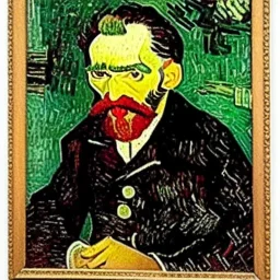 Retrato de un hombre de cuarenta y seis años con canas y barba de nombre Jacobo Santiago Mozos de estilo Vincent van Gogh