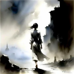 WOMAN WALKING. Thomas Wells Schaller