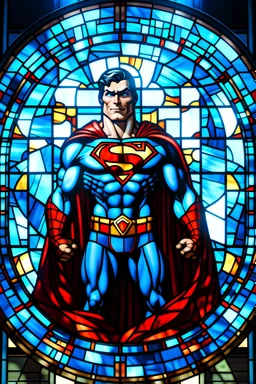 Superman stained glass