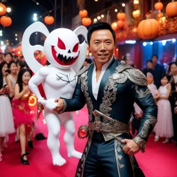 Donnie Yen as cupid in a halloween party in hong kong