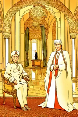 Queen Batoul loved change and innovation, so she decided to bring together the most controversial and beautiful people in her palace. So she asked her royal clerk to search for the best presidents in the world and invite them to her palace for consultation. Its royal clerk was a hard-working and intelligent person, so Afzal found President Trump, Recep Tayyip Erdogan, and Vladimir Putin, and French President, sent them letters and met with them in the Illustrated storie