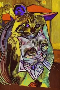 Portrait of a cat by Van Gogh