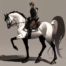 Knight riding a horse. Modern Art