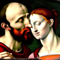 portrait of a couple Michelangelo style