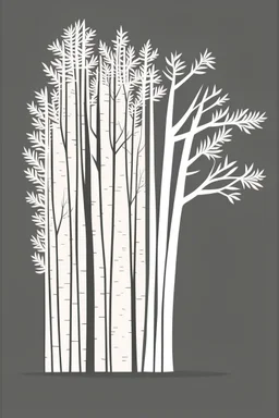 simplistic vector image of a birch tree