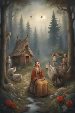 сцена в славянском стиле сказок