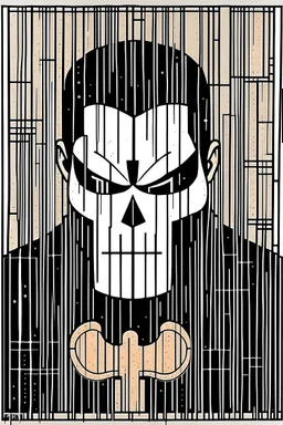 punisher sku;; in the style of Hiroshi Nagai