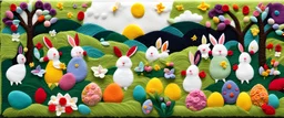 felt art patchwork depict a scene easter celebration