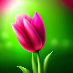 Create pink tulip and green background