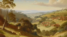 A tan Australian hilly town painted by Francis Danby