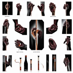 An unbalanced color photographic collage featuring dark negative space, TEXT "SARDONIC HARMONY", nihilistic arm pump segmented extremity, sequencing image coherence across multiple mismatched panels, minimalism, foreboding, ear brine, Pawel Kuczynski distorted anthropomorphic biomorphic simple organisms, absurd juxtapositions