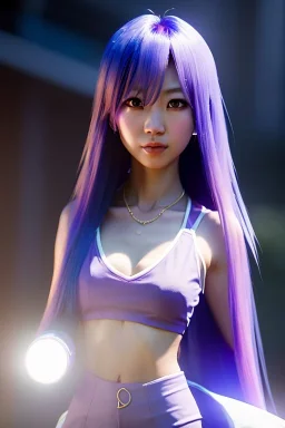 asian woman, anime character, lavender hair, pale blue eyes, long hair, leather, vibrant color, highly detailed, art stations, concept art, smooth, unreal engine 5, god rays, ray tracing, RTX, lumen lighting, ultra detail, volumetric lighting, 3d, finely drawn, high definition, high resolution.