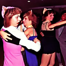 1980s photo of new years eve cats dancing