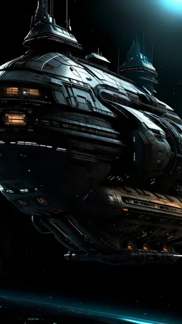 alien capital ship, space, high resolution