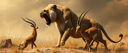 sauron pug lion panther hunting gazelle
