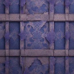 Hyper Realistic Navy-Blue & Purple Grungy-Rustic-Islamic-Architectural-Pattern