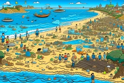 where's Wally but with elon musk si its a where is elon musk game big image beach