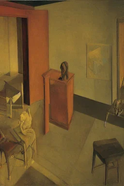 a chimera in a liminal room depicted by balthus