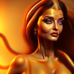 aishwarya rai , hot snake goddess, by Mahmoud Sai, Cartographic, Golden Hour, Closeup-View, 16k, Lumen Global Illumination, Diffraction Grading ,beautiful ,circuitry,